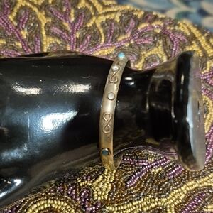 Elegant Silver Bracelet with Turquoise Details